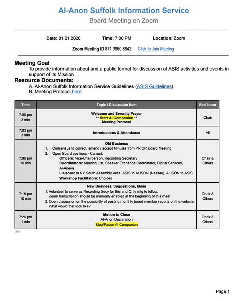 01.21 Board_Quarterly Agenda 1